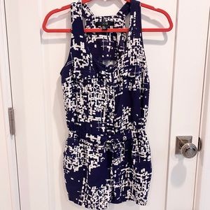 Blue and White Romper